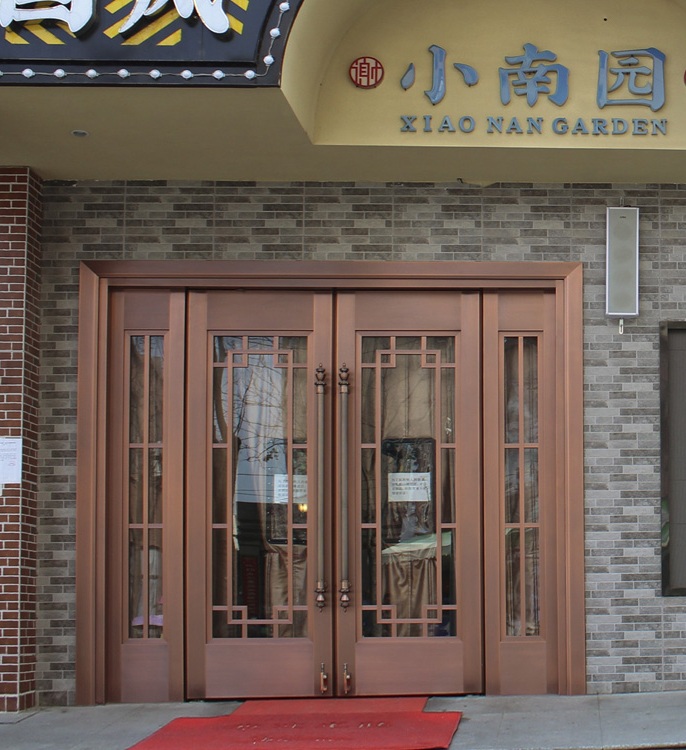 玻璃铜艺门